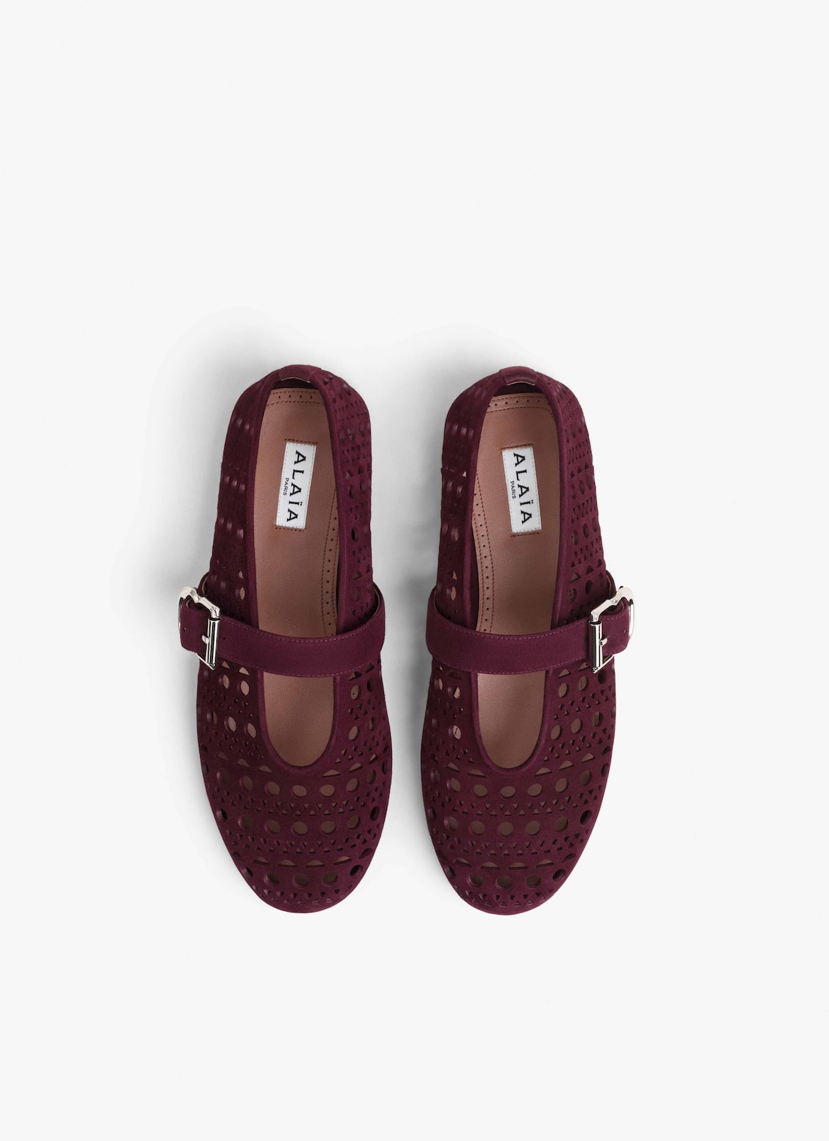 BALLET FLATS IN VIENNE SUEDE ALAÏA GARNET RED BALLET FLATS IN VIENNE SUEDE